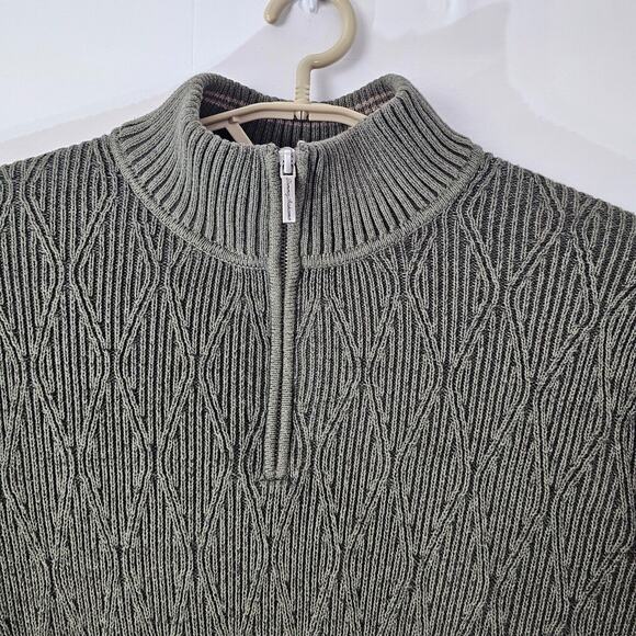Tommy Bahama Men's Half Zip Pullover Sweater Size Large Cotton Knit Casual Green - Picture 4 of 12